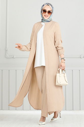 moda selvim طقم بيج 5676EDF311 - Thumbnail