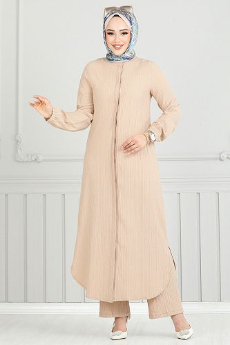 moda selvim طقم بيج 5676EDF311 - Thumbnail