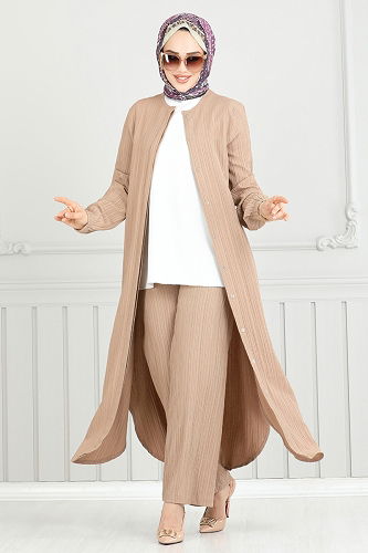 moda selvim طقم بيج 5676EDF311 - Thumbnail