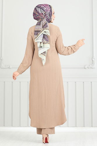 moda selvim طقم بيج 5676EDF311 - Thumbnail