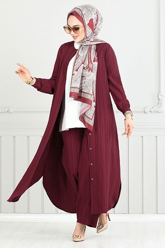 moda selvim Combined 5676END900-M Burgundy - Thumbnail