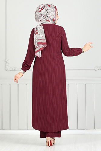 moda selvim طقم خمري 5676END900-M - Thumbnail