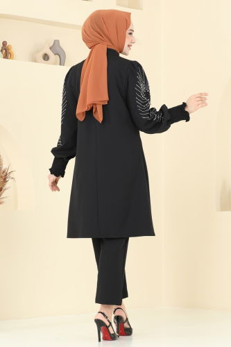 moda selvim طقم أسود 5677EDF311 - Thumbnail