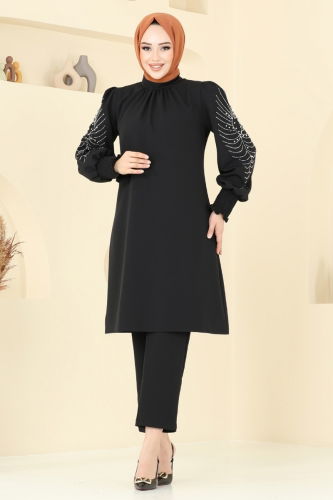 moda selvim طقم أسود 5677EDF311 - Thumbnail