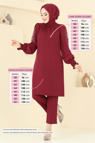 moda selvim طقم خمري 5677EDF311 - Thumbnail