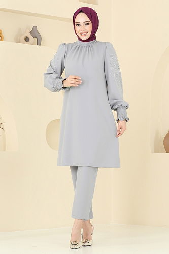 moda selvim طقم رمادي 5677EDF311 - Thumbnail