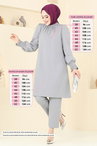 moda selvim طقم رمادي 5677EDF311 - Thumbnail