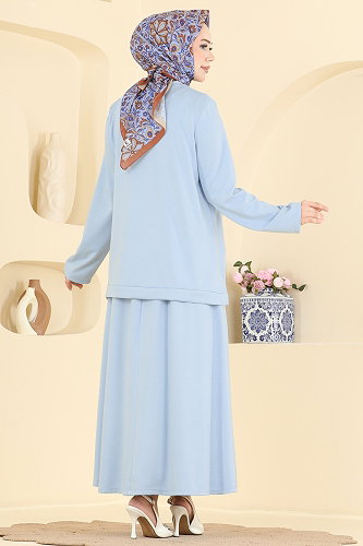 moda selvim طقم أزرق فاتح 5677ZNNK1102 - Thumbnail