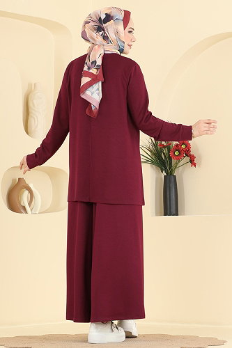 moda selvim Combined 5678ZNNK1102 Burgundy - Thumbnail