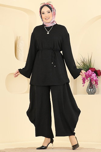 moda selvim طقم أسود 5684ZNNK1102 - Thumbnail