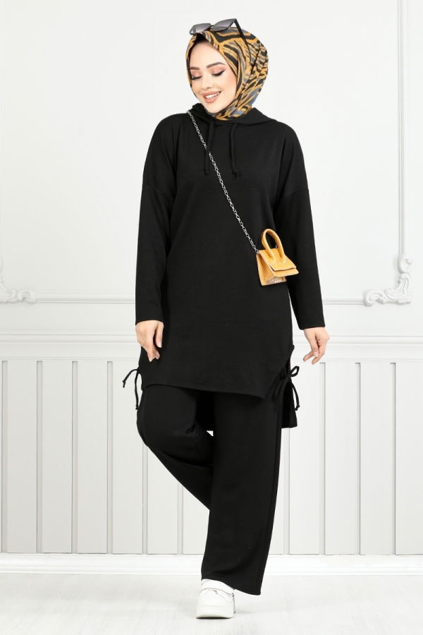 Modaselvim Hijab Combinations Combined 5687ZNK903-M Black