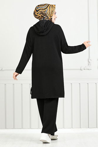 moda selvim طقم أسود 5687ZNK903-M - Thumbnail