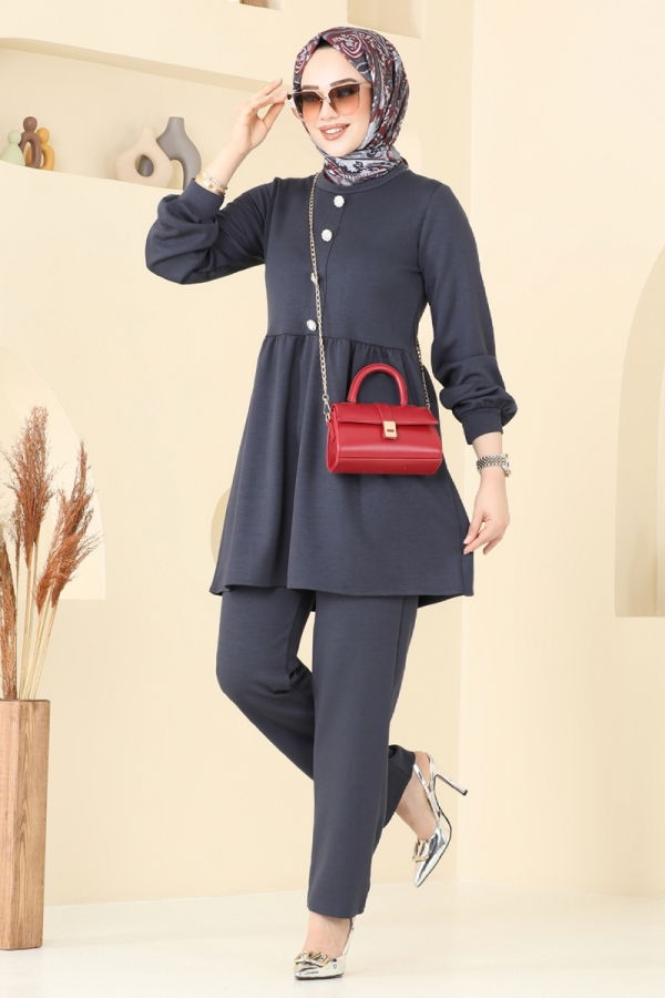 Modaselvim خصم صافٍ20%+20% في سلة التسوق طقم رمادي غامق 5702ZNK1009