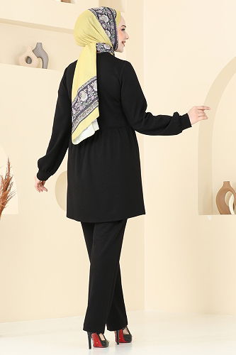 moda selvim طقم أسود 5702ZNK1009 - Thumbnail