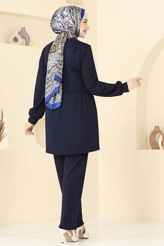 moda selvim طقم كحلي 5702ZNK1009 - Thumbnail