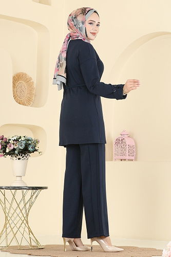 moda selvim طقم كحلي 5712ZNK1009 - Thumbnail