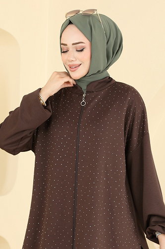 moda selvim طقم بني 5736ZNK1009 - Thumbnail