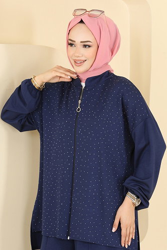 moda selvim طقم كحلي 5736ZNK1009 - Thumbnail