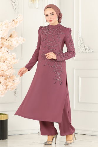 moda selvim طقم وردي 5771AB368 - Thumbnail