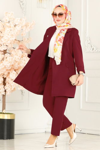 moda selvim COMBINED 5795AB368 Burgundy - Thumbnail