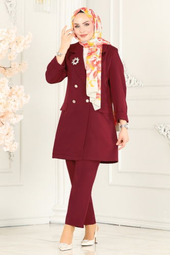 moda selvim Combined 5795AB368 Burgundy - Thumbnail