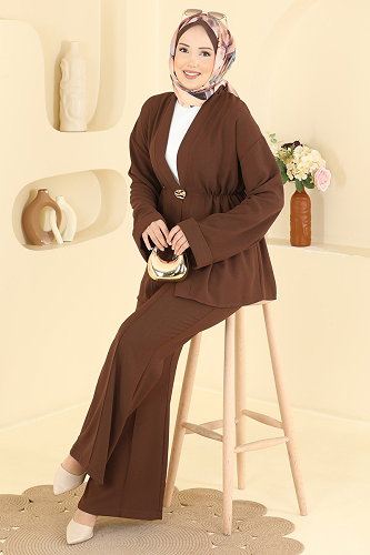 moda selvim طقم بني 5828EDFK1198 - Thumbnail