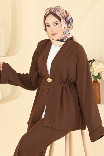 moda selvim طقم بني 5828EDFK1198 - Thumbnail
