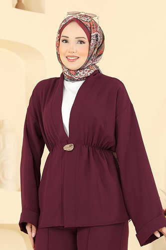 moda selvim Combined 5828EDFK1198 Burgundy - Thumbnail