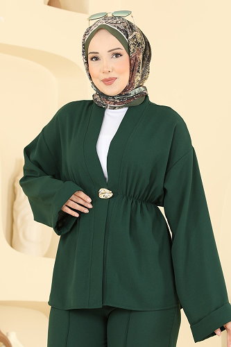 moda selvim طقم زيتي 5828EDFK1198 - Thumbnail