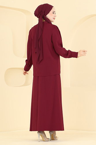moda selvim Combined 5829EDFK1198 Burgundy - Thumbnail