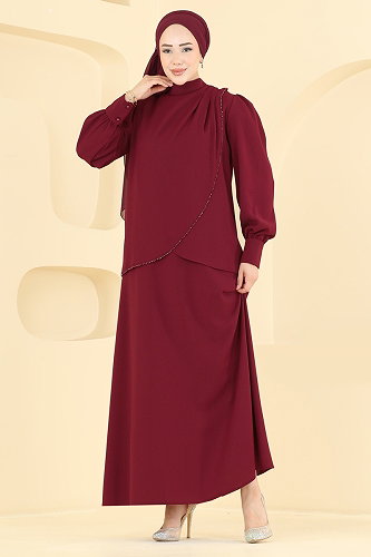 moda selvim طقم خمري 5829EDFK1198 - Thumbnail