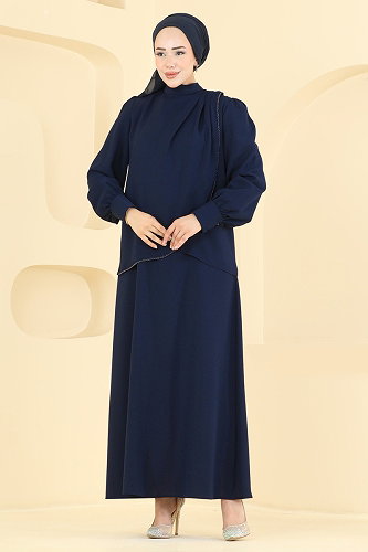 moda selvim طقم كحلي 5829EDFK1198 - Thumbnail