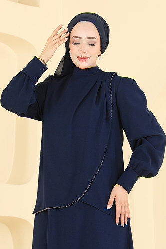 moda selvim طقم كحلي 5829EDFK1198 - Thumbnail