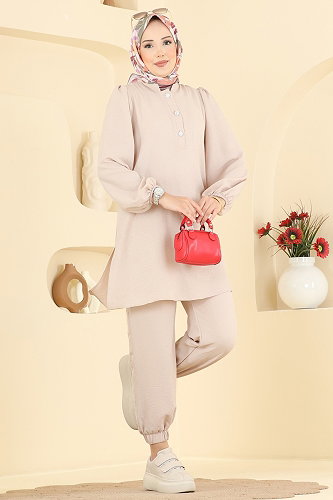 moda selvim طقم كريمي 5830EDFK1198 - Thumbnail
