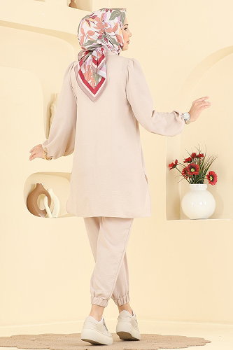 moda selvim طقم كريمي 5830EDFK1198 - Thumbnail