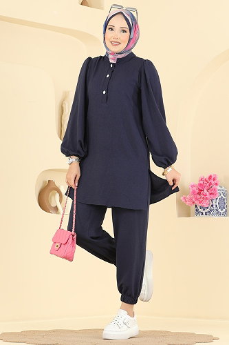 moda selvim طقم كحلي 5830EDFK1198 - Thumbnail