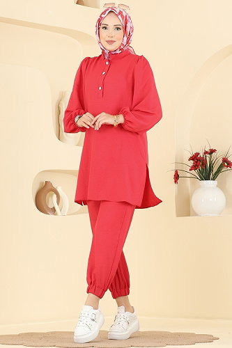 moda selvim طقم احمر 5830EDFK1198 - Thumbnail