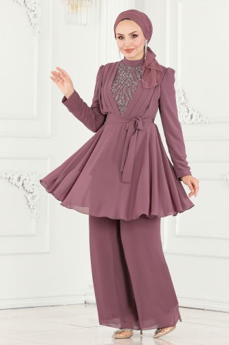 moda selvim طقم وردي 5891AB368 - Thumbnail