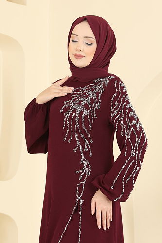 moda selvim Combined 5957AB368 Burgundy - Thumbnail