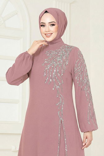 moda selvim طقم وردي بيج غامق 5957AB368 - Thumbnail