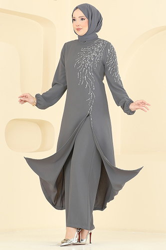 moda selvim طقم رمادي 5957AB368 - Thumbnail