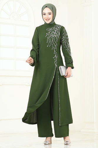 moda selvim طقم اخضر عفني 5957AB368 - Thumbnail