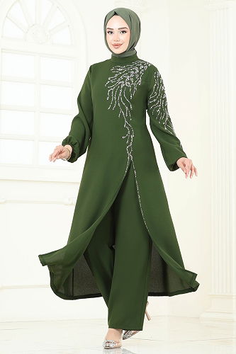 moda selvim طقم اخضر عفني 5957AB368 - Thumbnail