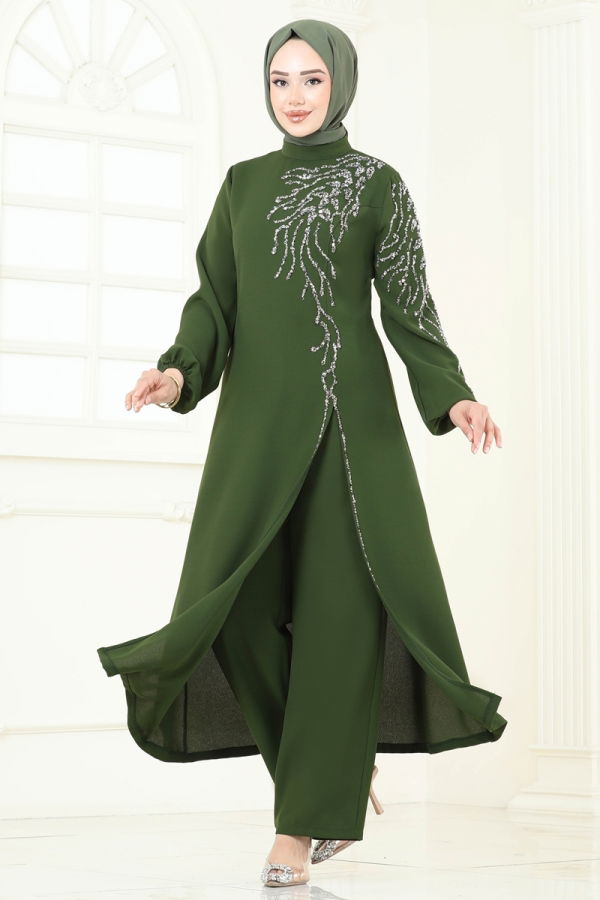 Modaselvim الاطقم طقم اخضر عفني 5957AB368