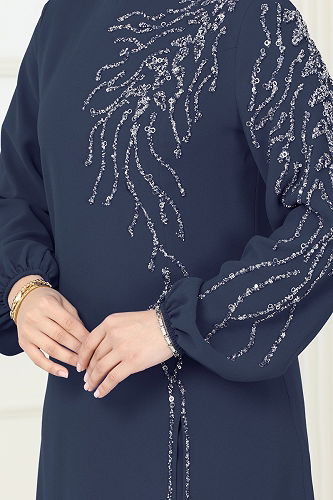 moda selvim طقم كحلي فاتح 5957AB368 - Thumbnail