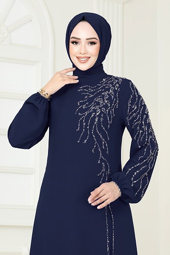 moda selvim طقم كحلي فاتح 5957AB368 - Thumbnail