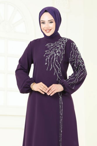 moda selvim طقم أرجواني 5957AB368 - Thumbnail