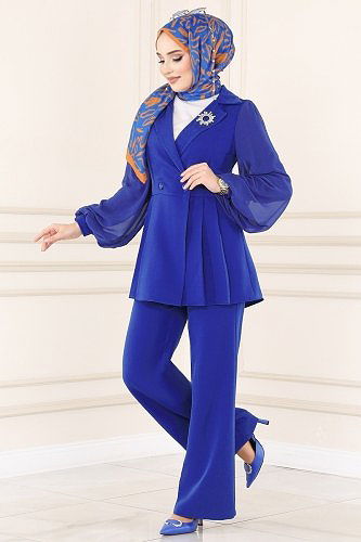 moda selvim طقم نيلي 5990BSK463 - Thumbnail