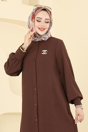 moda selvim طقم بني 6011UZ662 - Thumbnail