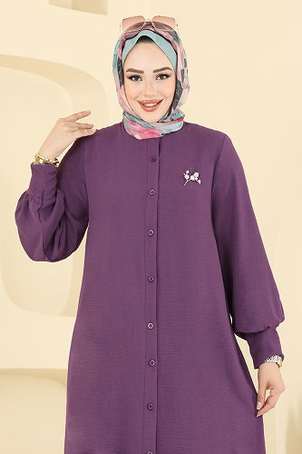 moda selvim طقم ليلكي غامق 6011UZ662 - Thumbnail